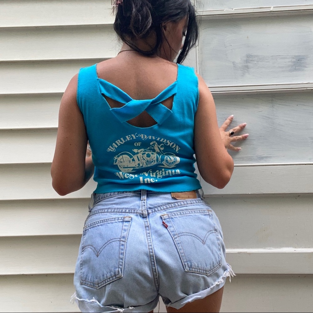 1984 DATE STAMP VINTAGE HARLEY DAVIDSON CUSTOM REWORK PUFF GRAPHIC TANK TOP